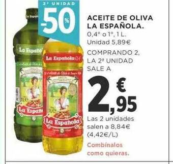 Supercor 2e unidad -50% aceite de oliva la española oferta