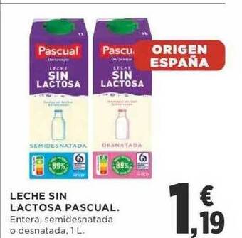Supercor Leche sin lactosa pascula oferta