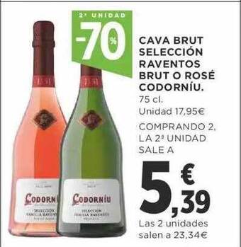Supercor 2e unidad -70% cava brut selección raventos brut o rosé codorníu oferta