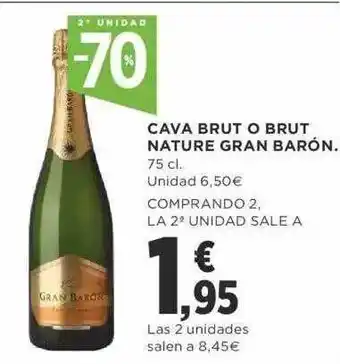 Supercor 2e unidad -70% cava brut o brut nature gran barón oferta