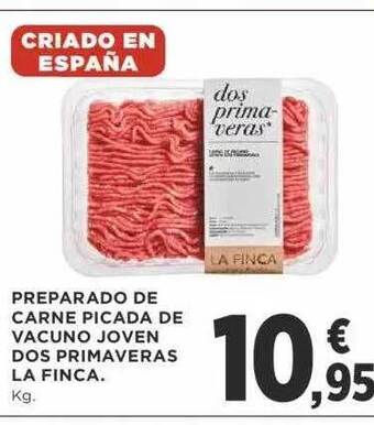 Supercor Preparado de carne picada de vacuno joven dos primaveras la finca kg oferta