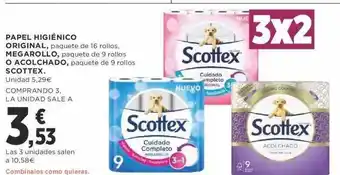 Supercor Papel higiénico original megarollo o acolchado scottex oferta