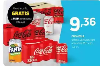 Coviran Coca cola original zero zero light o zero lata oferta