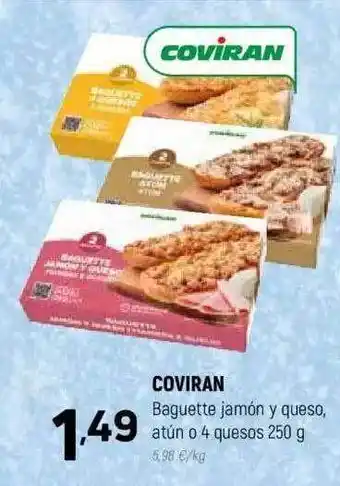 Coviran Coviran baguete jamón y queso atún o 4 quesos oferta