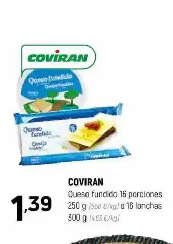 Coviran Coviran queso fundido 16 porciones o 16 lonchas oferta