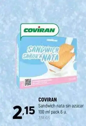 Coviran Coviran sandwich nata sin azúcar pack 6 oferta