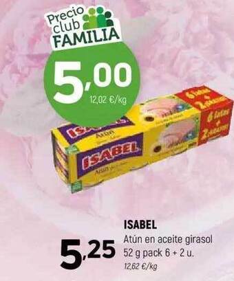 Coviran Isabel atún en aceite girasol pack 6+2 oferta