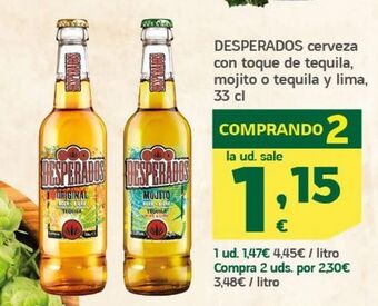 HiperDino Cerveza con tequila desperados oferta