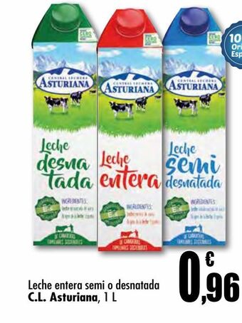 Unide Supermercados Leche entera semi o desnatada c.l. asturiana oferta