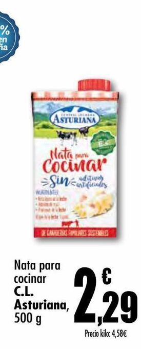 Unide Supermercados Nata para cocinar c.l. asturiana oferta
