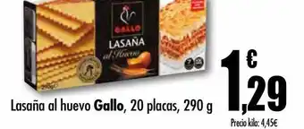 Unide Supermercados Lasaña al huevo gallo oferta