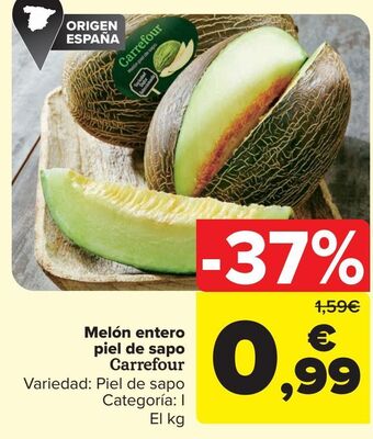 Carrefour Melón entero piel de sapo carrefour oferta