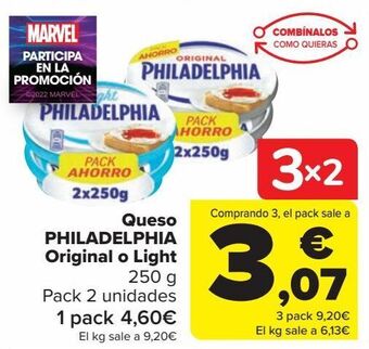 Carrefour Queso philadelphia original o light oferta