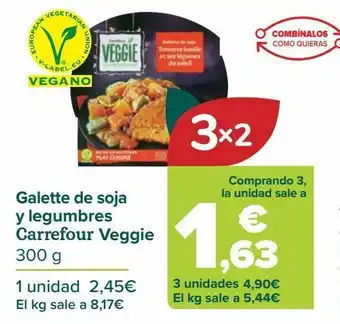 Carrefour Galette de soja y legumbres carrefour veggie oferta