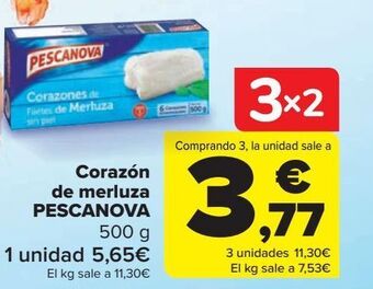 Carrefour Corazón de merluza pescanova oferta