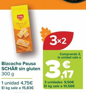 Carrefour Bizcocho pausa schär sin gluten oferta