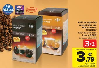 Carrefour Café en cápsulas compatibles con dolce gusto carrefour oferta