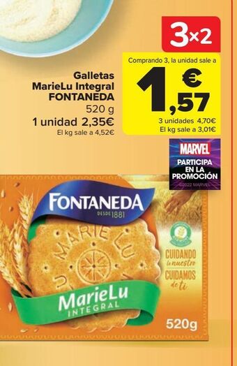 Carrefour Galletas marielu integral fontaneda oferta