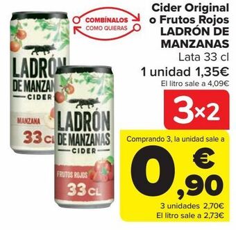 Carrefour Cider original o frutos rojos ladrón de manzanas oferta