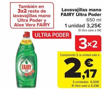 Carrefour Lavavajillas mano fairy ultra poder oferta