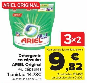Carrefour Detergente en cápsulas ariel original oferta
