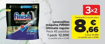 Carrefour Lavavajillas máquina finish ultimate regular oferta