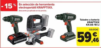 Carrefour Taladro a batería kraftixx kx-as 18 li oferta