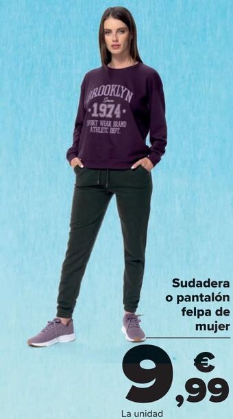 Carrefour Sudadera o pantalón felpa de mujer oferta