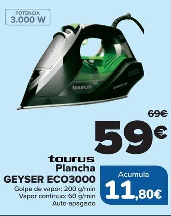Carrefour Taurus plancha geyser eco3000 oferta