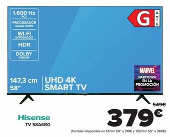 Carrefour Hisense tv 58a6bg oferta