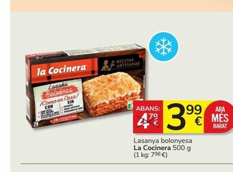 Consum Lasaña boloñesa la cocinera oferta
