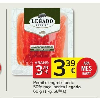 Consum Jamón de cebo ibérico 50% raza ibérica legado oferta