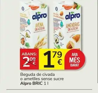 Consum Bebida de avena o almendras sin azúcar alpro oferta