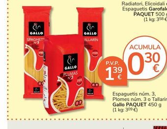 Consum Pasta gallo oferta