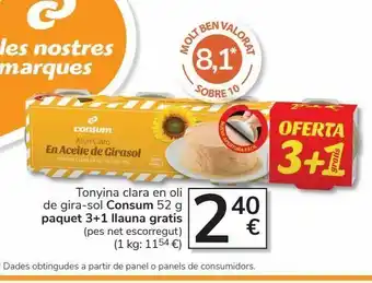 Consum Atún en aceite de girasol oferta