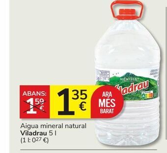 Consum Agua viladrau oferta