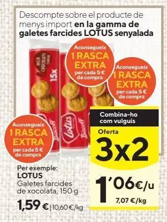 Caprabo Galletas rellenas de chocolate lotus oferta