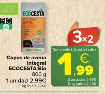 Carrefour Market Copos de avena integral ecocesta bio oferta