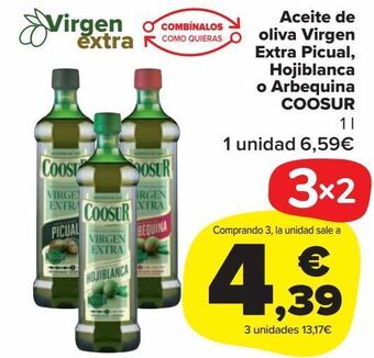 Carrefour Market Aceite de oliva virgen extra picual, hojiblanca o arbequina coosur oferta