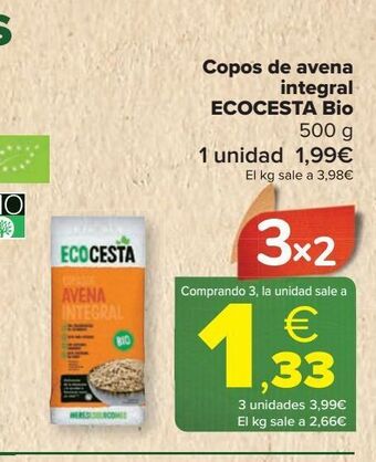Carrefour Market Copos de avena integral ecocesta bio oferta