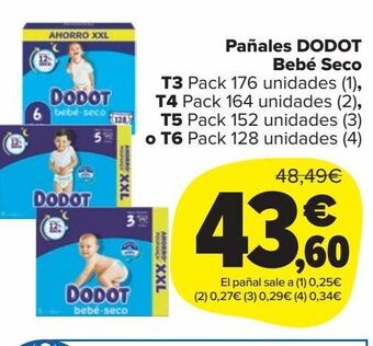 Carrefour Market Pañales dodot bebé seco oferta