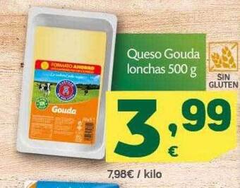 HiperDino Queso gouda lonchas oferta