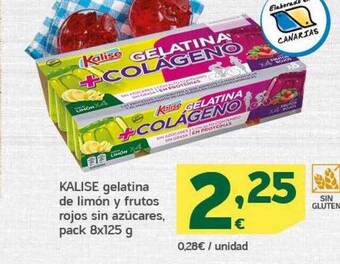 HiperDino Kalise gelatina de limón y frutos rojos sin azucares oferta