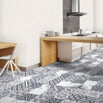 Brico Depôt Pavimento porcelánico delicati gris decor 45 x 45 cm oferta