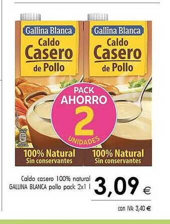 Cash Ifa Caldo casero 100% natural gallina blanca pollo oferta