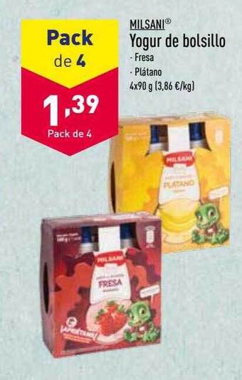 ALDI Milsani yogur de bolsillo oferta