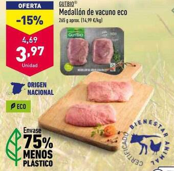 ALDI Gutbio medallón de vacuno eco oferta