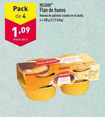 ALDI Milsani flan de huevo oferta