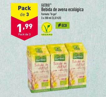ALDI Gutbio bebida de avena ecológica oferta