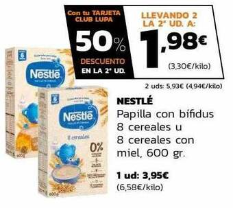 Supermercados Lupa Nestlé papilla con bifidus 8 cereales u 8 cereales con miel oferta